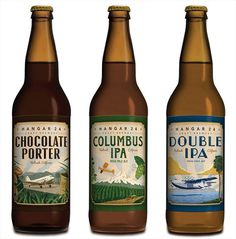 Hangar 24 Craft Brewery Bottles #packaging #beer #label #bottle