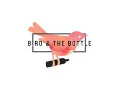 Bird and the Bottle Logo Branding by Josip Kelava #bird #bottle #logo #restaurant #branding #red #watercolour #handwritten #josip #kelava