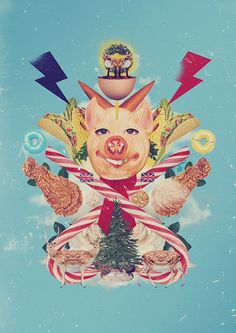Christmas card 2014 on Behance #design #graphic #food #christmas #collage
