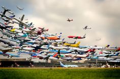 30 second time lapse of airplanes landing at san diego airport #timelapse