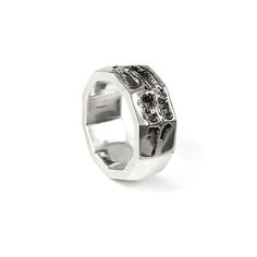 Via Api Ring silver | SMITH/GREY #mens #accessories #silver #damaged #texture #jewellery #men #jewelry #ring #grey