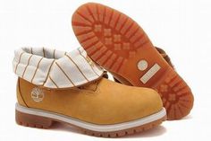 timberland roll top mens boots with wheat yellow stripe white edge #shoes