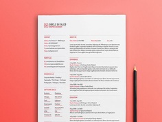 Free Simple Typographic Resume Template for with Clean Design