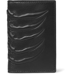 ALEXANDER MCQUEEN Ribcage-Embossed Leather Bifold Cardholder