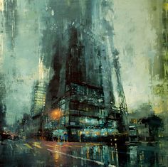 Brooding Cityscapes Painted with Oils by Jeremy Mann #painting #art #cityscape