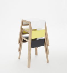 Stacked Stools #metal #wood #furniture #stools