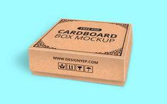 Realistic Cardboard Box Mockup