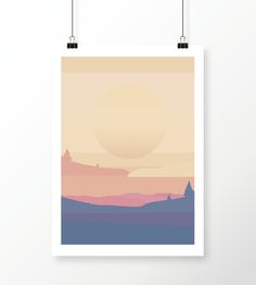 #illustration #minimalism #design #vector #landscape #sun #stones #sunset #autum