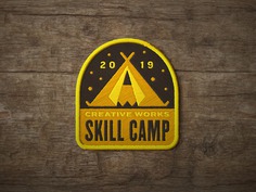 Creative Works Skill Camp creative works camping pencil tent embroidered patch geometric dkng studios vector dkng nathan goldman dan kuhlken