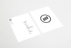 Robbie Junge Identity cargocollective.com/robbiejunge #invoice #stationary #modern #clean #justified #grid #simple #personal #logo #blackandwhite #typography