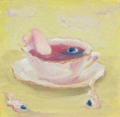 Tea Thigh , oil on canvas, 4 x 4 inches, 2016