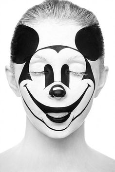 b_w_faces_1 #mickey #mouse #paint #disney #face