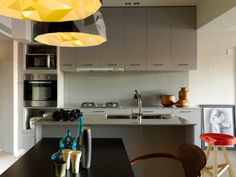 Minimally Designed Apartment With Punches of Color Photo #interior #design #decor #kitchen #deco #decoration