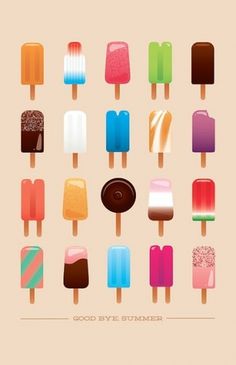 delicious design / good-bye summer by teresa wozniak #teresa #cream #color #wozniak #dessert #popsicle #summer #ice