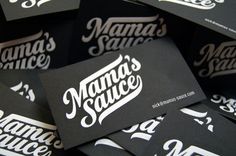 design work life » Mama's Sauce Business Cards #lettering #business #type #cards #typography