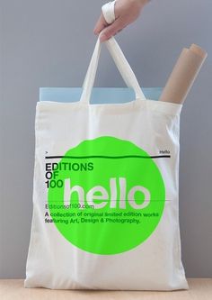 Editions of 100 — EO100 TOTE #bag #helvetica #green
