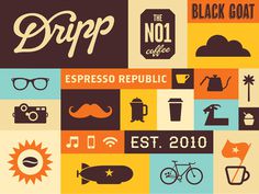Dripp Coffee Pattern #packaging #illustration #coffee
