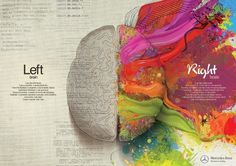 Mercedes Benz: Left Brain - Right Brain, Paint | Ads of the World™ #campaign #illustration #ad