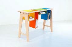 Felt & Gravity Sideboard #wood #felt #colorful #desk #studio #hunting #amy