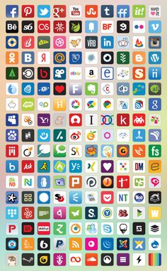 Basic Round Corners Gradient Color Icons Set #corners #round #free #icons #social