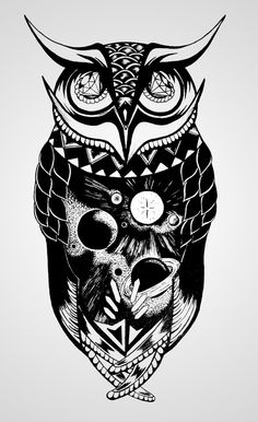 Space Owl #ink #owl #geometric #space #illustration #hype