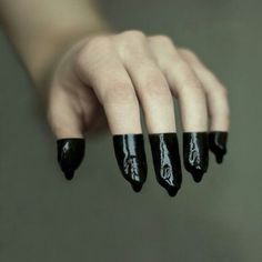 S A N G . B L E U #drip #ink #fingertips #black #paint #photography #dip #nails #hand