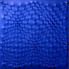 Enrico Castellani (Italian, b. 1930), Superficie blu [blue surface], 1997. Acrylic on canvas, 100 × 100 cm.