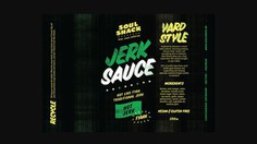 Jerk Sauce Packaging - For Soul Shack we used reclaimed driftwood, oil drums and used zinc roofing as a large part of the brand identity. These experiential factors—burning pimento wood under a hot zinc roof, fresh herbs in tin cans—reinforced the realities of the island-style social eating culture that Longden enjoyed cooking for.