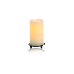 Champagne Round Wax LED Flameless Pillar Candle 15cm x 8cm