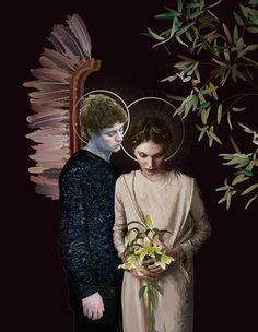 Annunciation #vector #annunciation #poland #digital #angel #portrait #art #flower #wings #ukraine