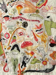 Monster Quilt : Jillian Tamaki #embroidery #illustration