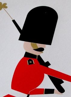 Made By Morris #printed #silkscreen #red #london #print #black #guard #gold #hand