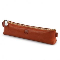 Small Red-tan Leather Pen-and Pencil Case - Manufactum #simple #case #leather #pencil #pouch