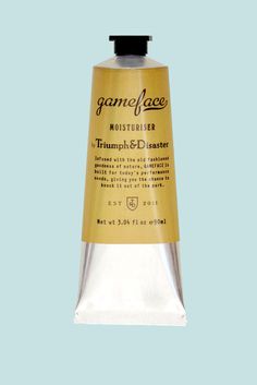 GOOD AS GOLD — GAMEFACE moisteriser, 90ML tube #packaging #gameface #tube #bathroom #moisturizer #gold