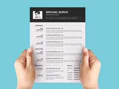 Free Black and White Resume Template with Minimal Design