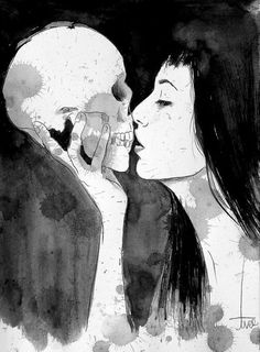 loui jover illustration #women #illustration #skull