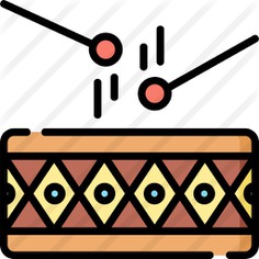 See more icon inspiration related to music and multimedia, drumsticks, percussion instrument, musical instrument, orchestra, drum and music on Flaticon.