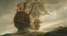 Les Miserables Concept Art by Karl Simon Gustafsson #ocean #illustration #ship #sea #concept #painting #art #sailing #navy