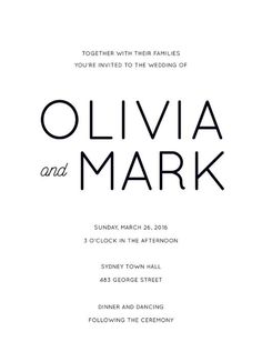 Modern - Wedding Invitations #paperlust #weddinginvitation #weddingstationery #blackandwhite #minimalist #design #paper #letterpress
