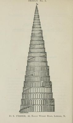 Design No. 6 for the Great Tower in London [1890] #1890 #london #architecture #tower