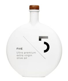 Beautiful packaging // 5 Ultra Premium Extra Virgin Olive Oil #packaging #typography