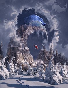 http://alfoart.com/christmas_gifts_mountain_1.html - Learn how to create magic photo manipulation with big curly mountain top using Content-