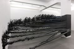 Monika Grzymalas 3D Tape Drawing Explodes onto the Walls of Galerie Crone #tape #installation