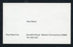 AMASSBLOG » paul rand inc. #business #card #design #graphic #rand #paul