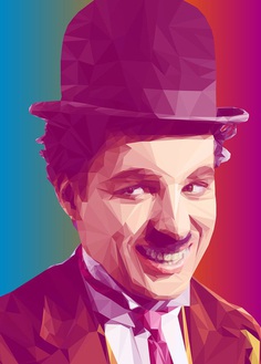 Charles Chaplin - Low Poly High Poly Portrait