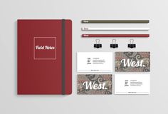 West Clothing #business #stationary #moleskin #design #graphic #cards