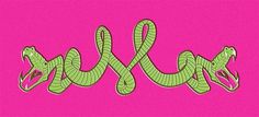 Illustration : Miguel Ibarra #ibarra #pink #snake #illustration #miguel
