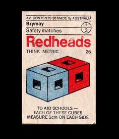 Item 193: Redheads Think Metric set / unknown designer / 1970s « Recollection #australian #design #redheads