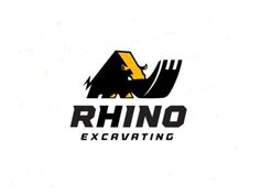 logo for RHINO Excavating, by Mike Bruner #strong #aggressive #shovel #excavating #rhino #mike #bruner