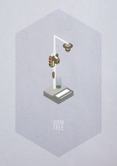 Urban Trees #urban #print #paper #illustration #poster #light